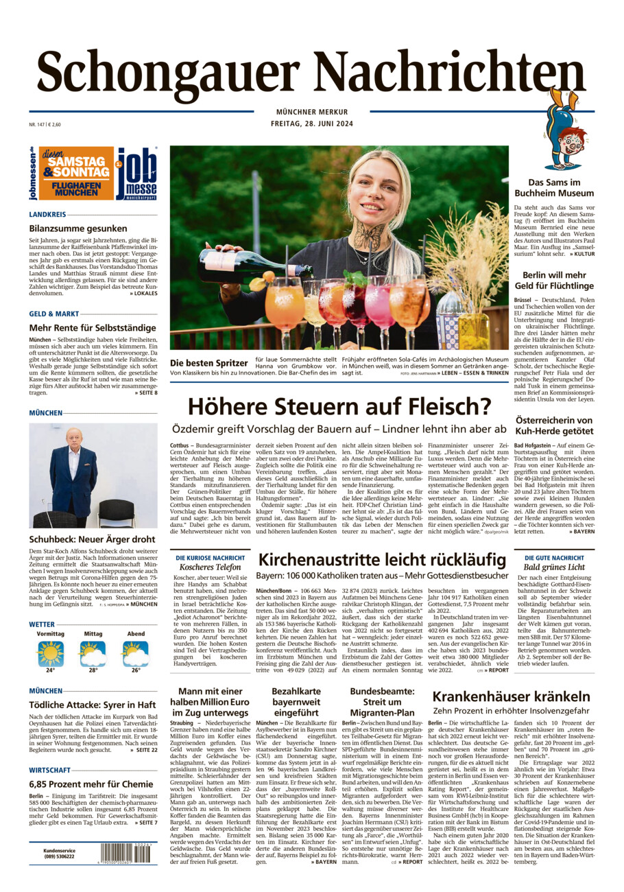 Schongauer Nachrichten vom Freitag, 28.06.2024