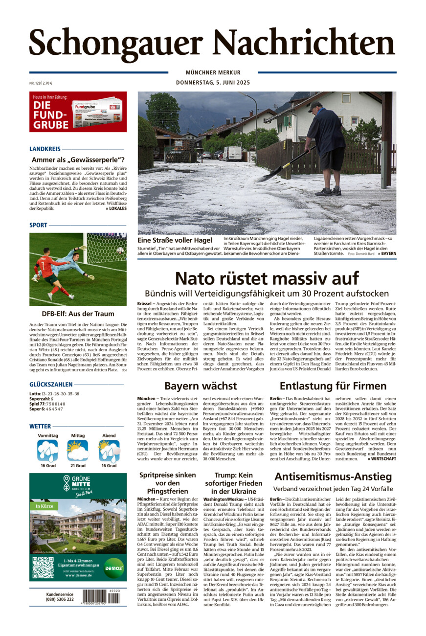 Schongauer Nachrichten vom Donnerstag, 05.06.2025