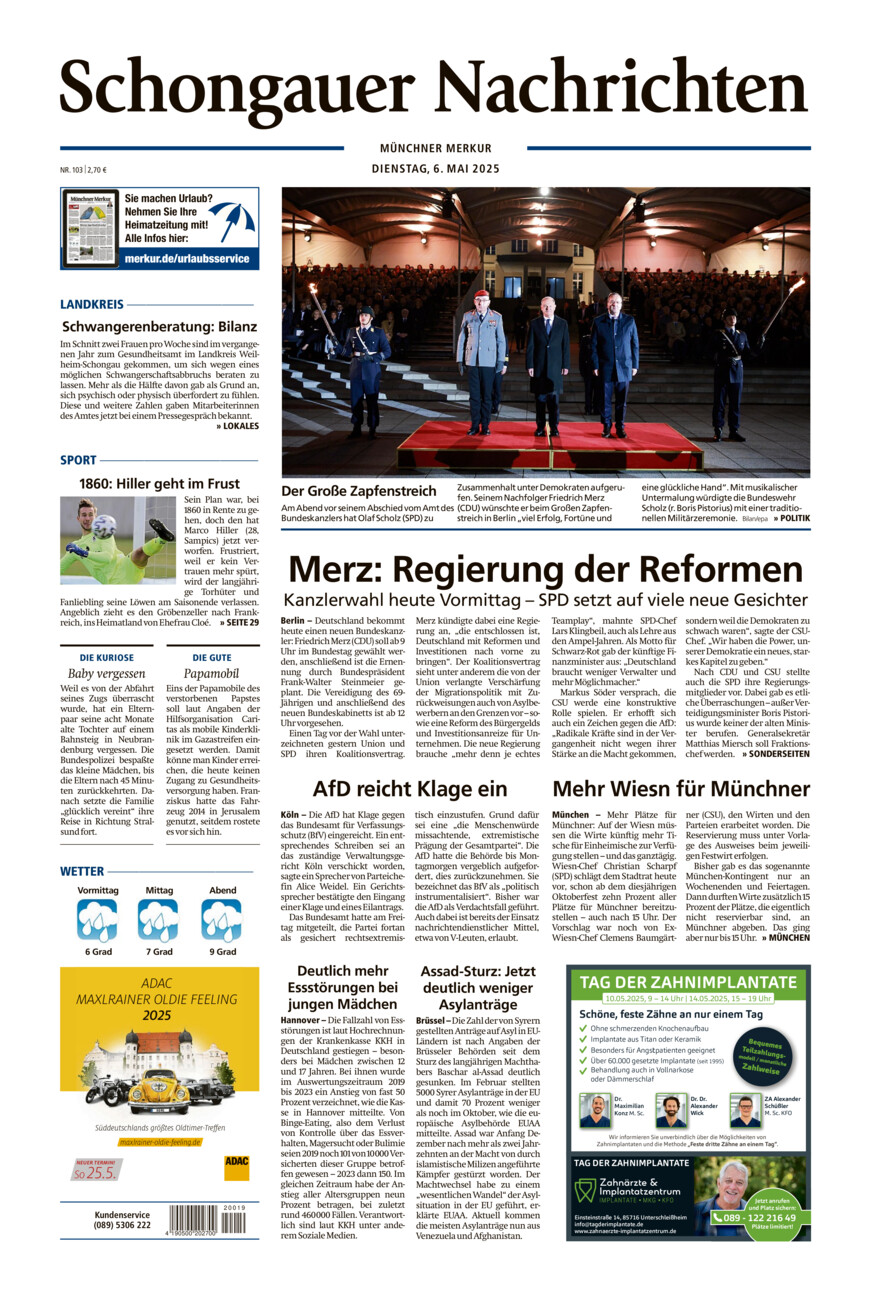 Schongauer Nachrichten vom Dienstag, 06.05.2025