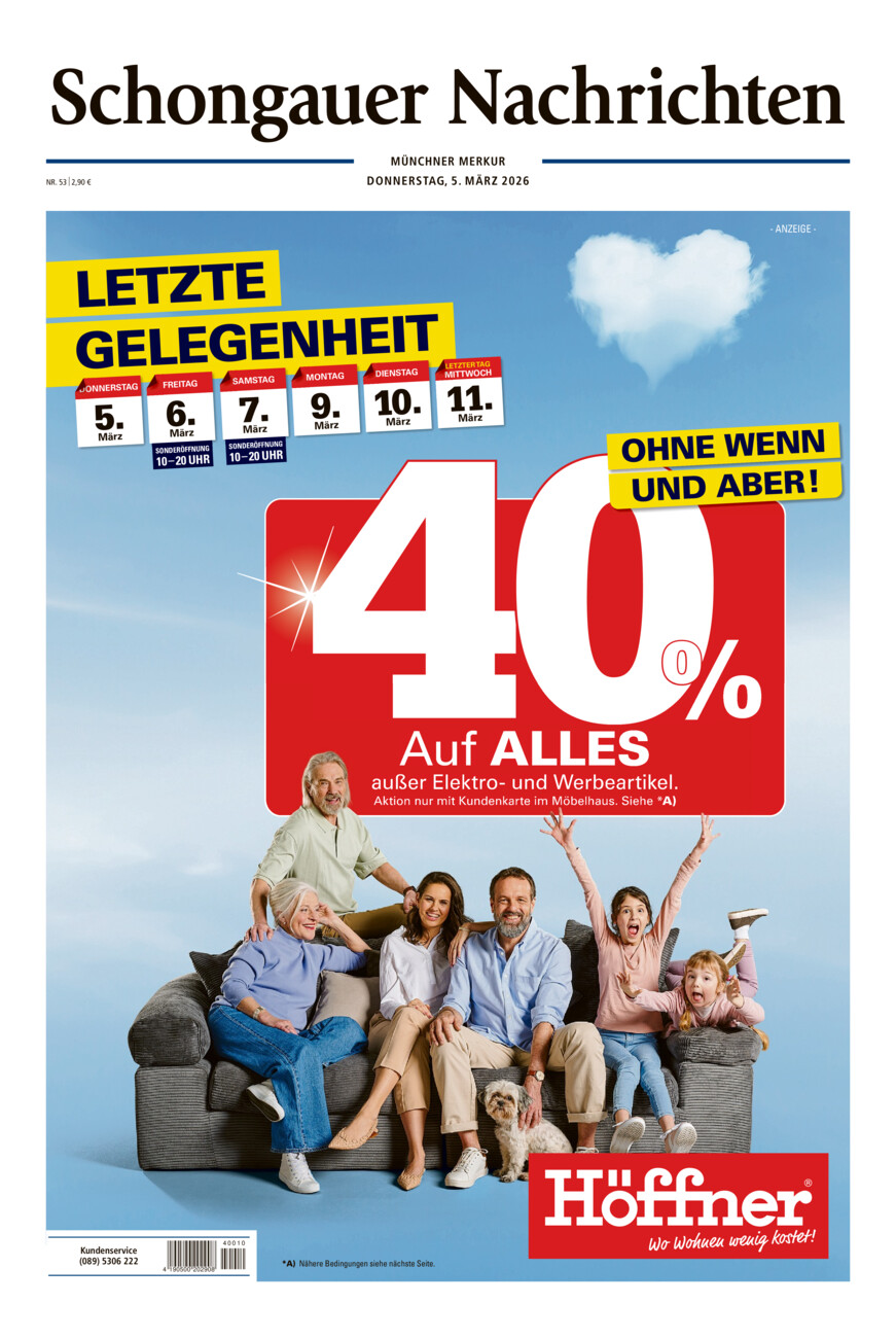 Schongauer Nachrichten vom Donnerstag, 05.03.2026