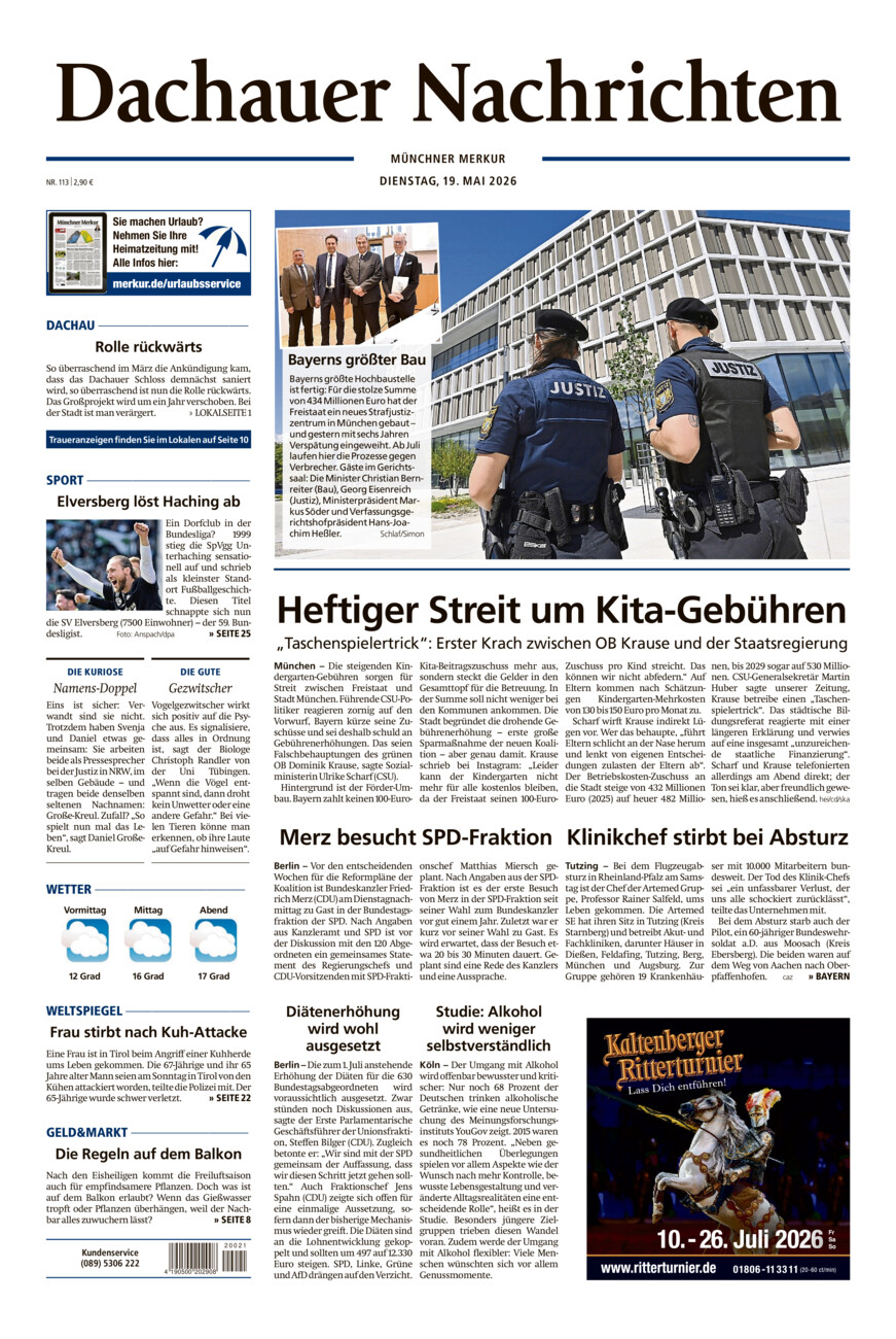 Dachauer Nachrichten vom Dienstag, 19.05.2026
