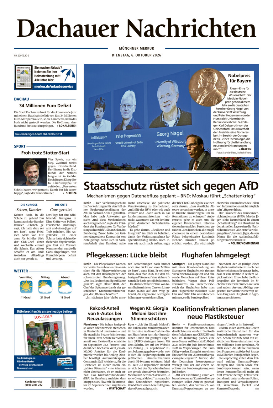 Dachauer Nachrichten vom Dienstag, 06.10.2026