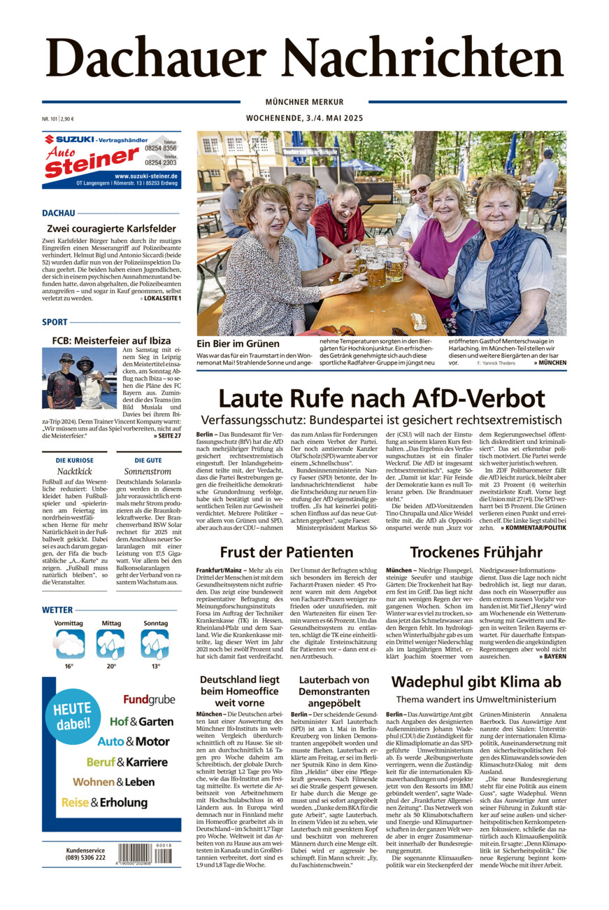 Dachauer Nachrichten vom Samstag, 03.05.2025