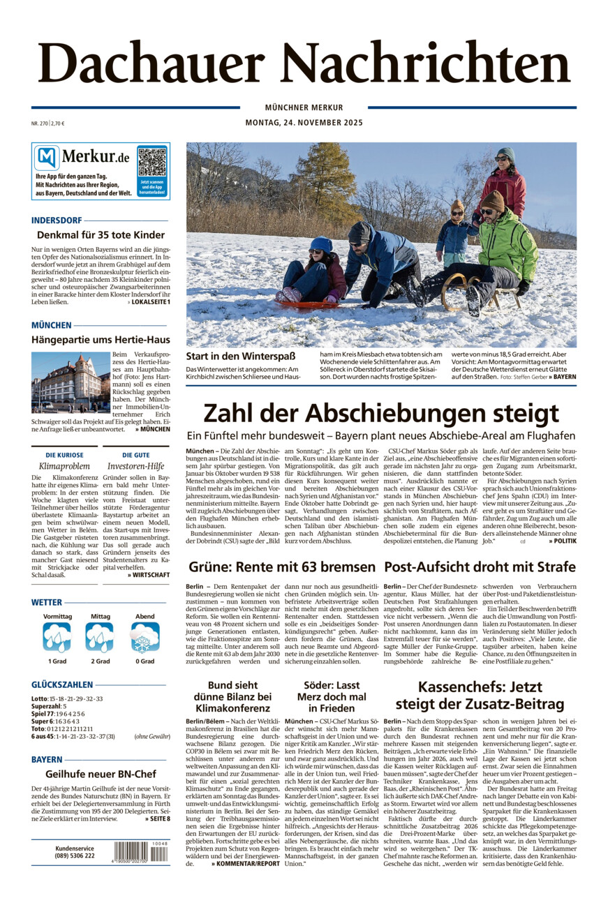 Dachauer Nachrichten vom Montag, 24.11.2025