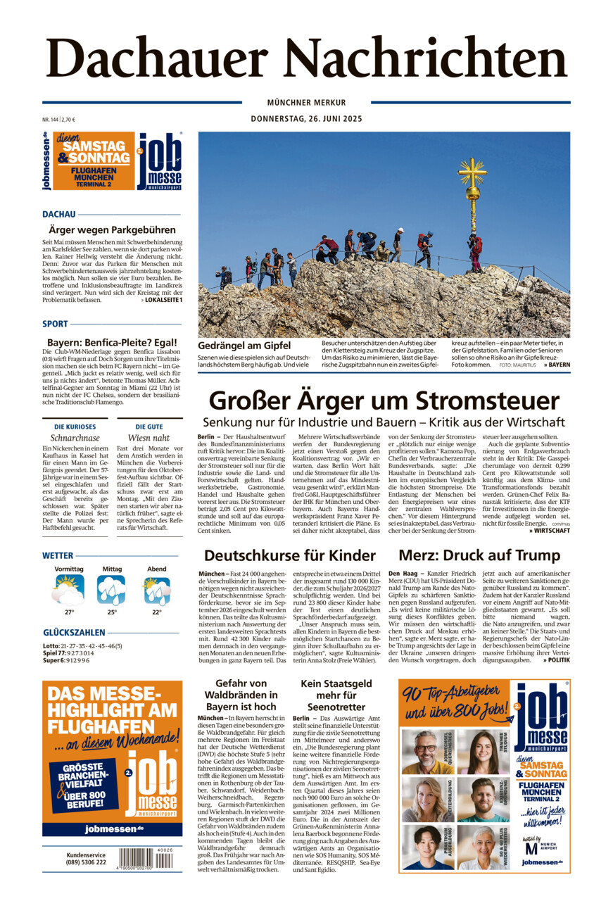 Dachauer Nachrichten vom Donnerstag, 26.06.2025