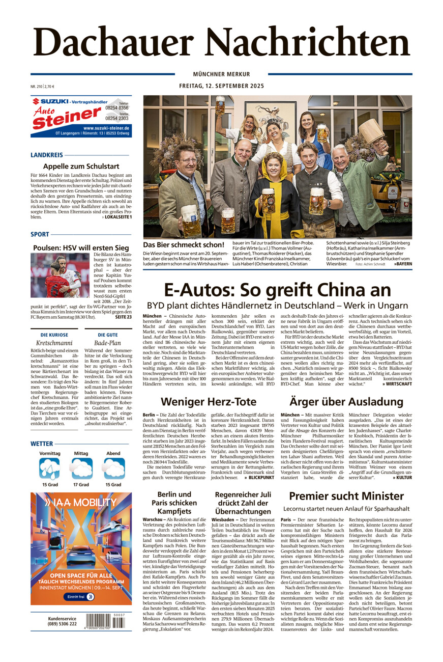 Dachauer Nachrichten vom Freitag, 12.09.2025