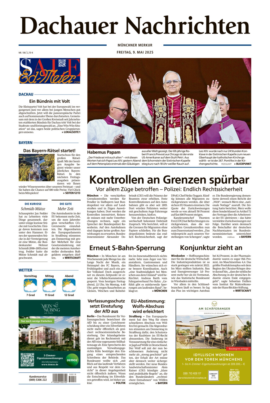 Dachauer Nachrichten vom Freitag, 09.05.2025