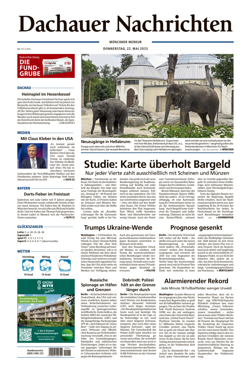 Dachauer Nachrichten vom Donnerstag, 22.05.2025