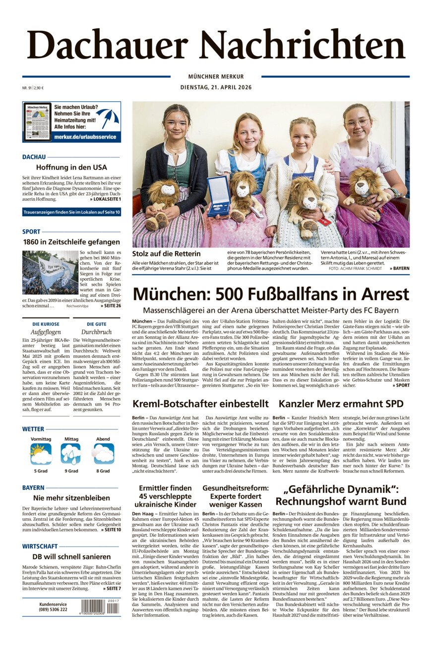 Dachauer Nachrichten vom Dienstag, 21.04.2026