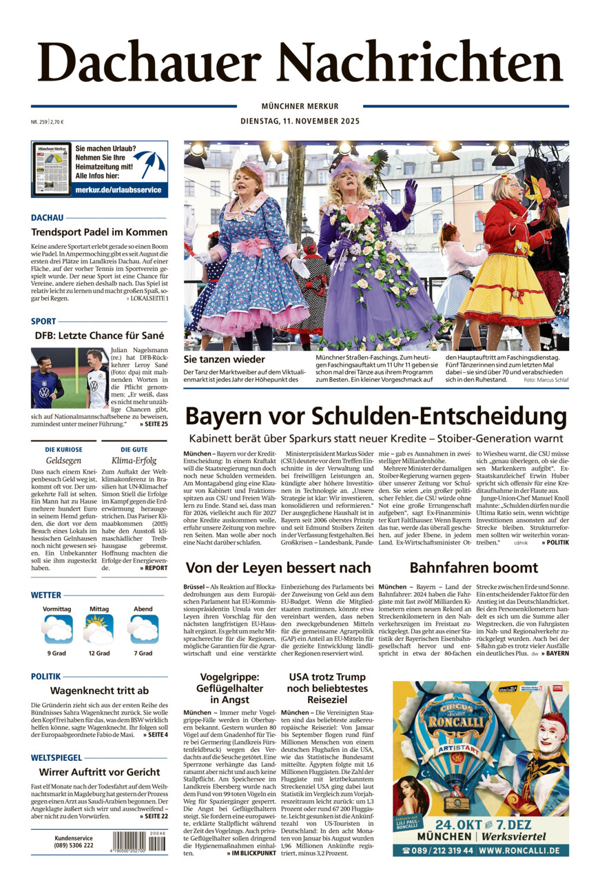 Dachauer Nachrichten vom Dienstag, 11.11.2025
