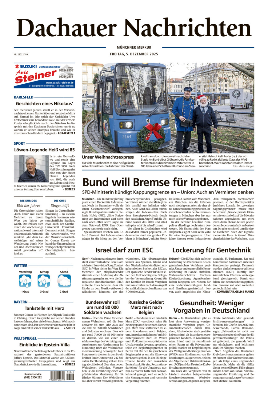 Dachauer Nachrichten vom Freitag, 05.12.2025