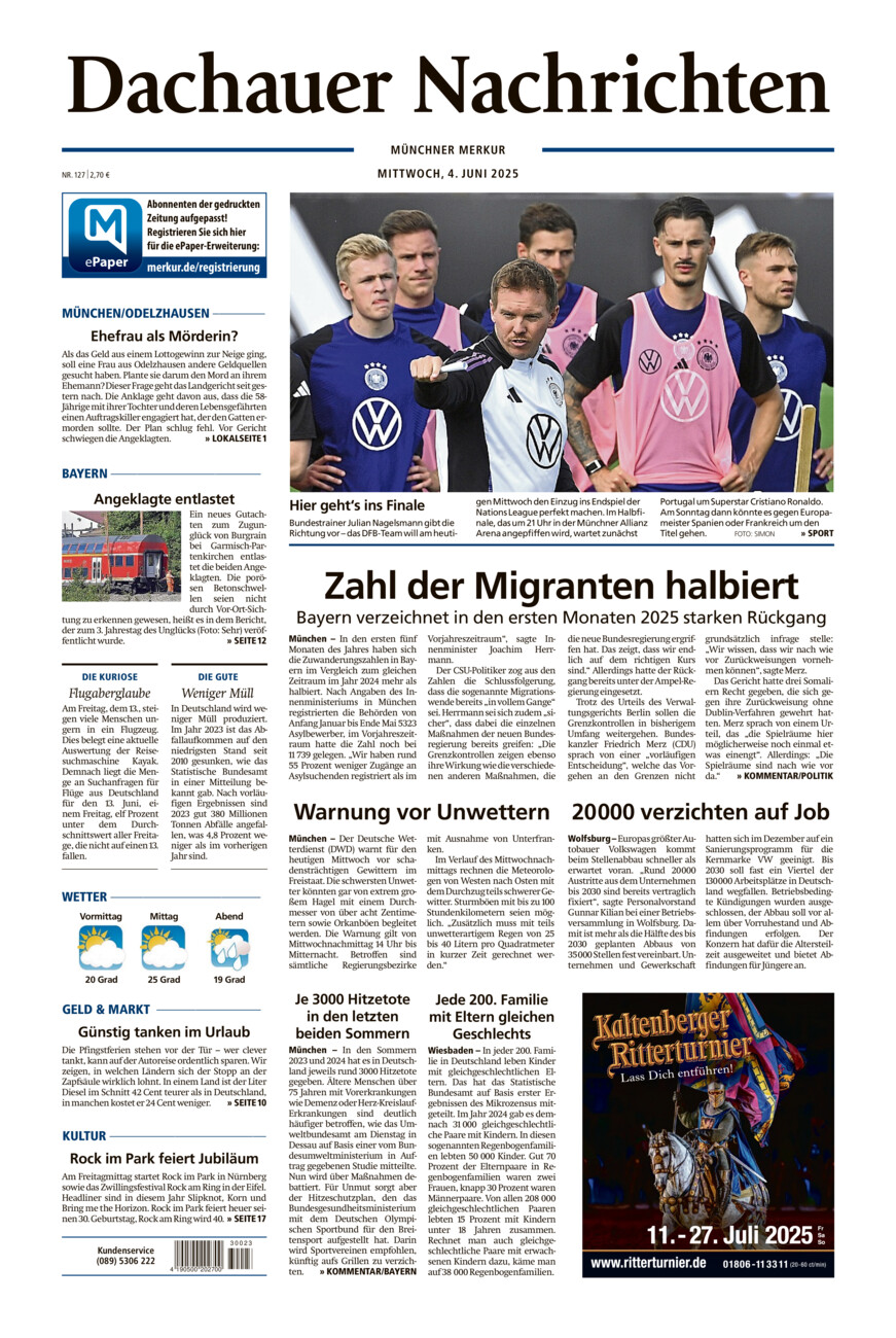 Dachauer Nachrichten vom Mittwoch, 04.06.2025