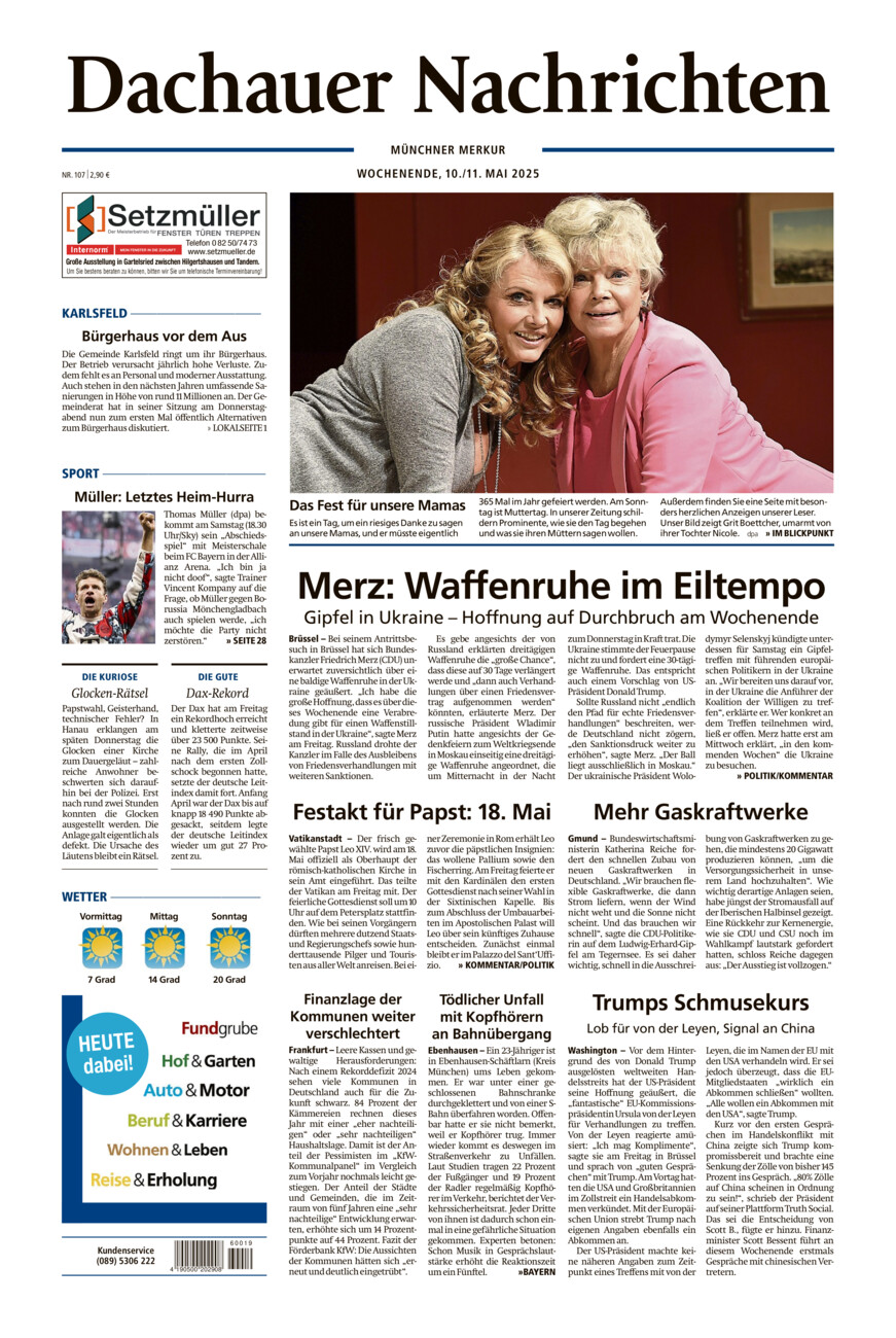 Dachauer Nachrichten vom Samstag, 10.05.2025