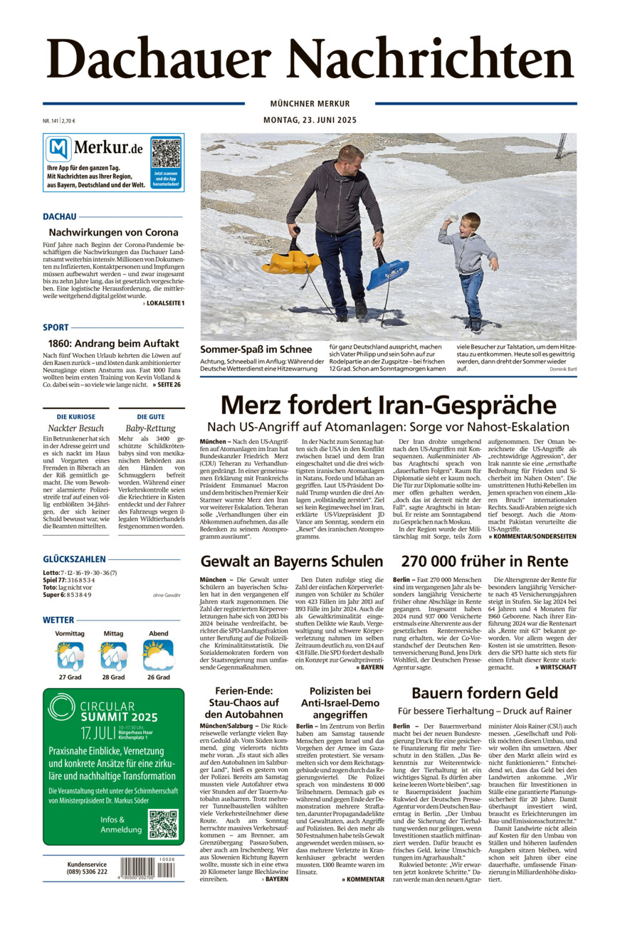 Dachauer Nachrichten vom Montag, 23.06.2025