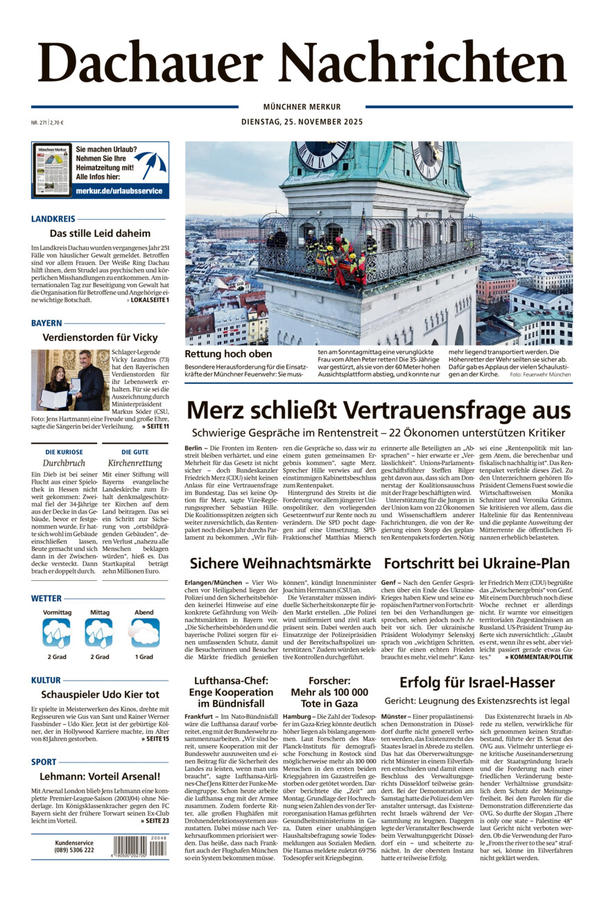 Dachauer Nachrichten vom Dienstag, 25.11.2025
