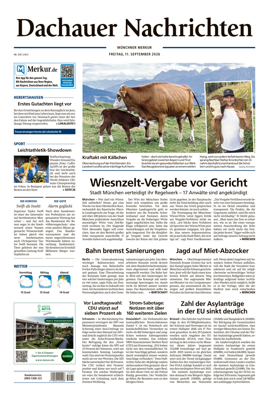 Dachauer Nachrichten vom Freitag, 11.09.2026