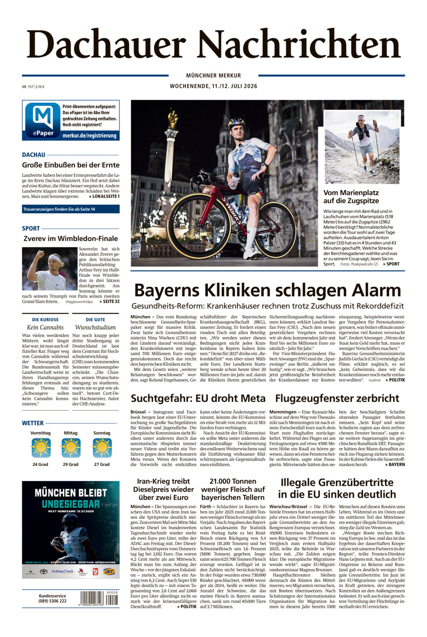 Dachauer Nachrichten vom Samstag, 11.07.2026