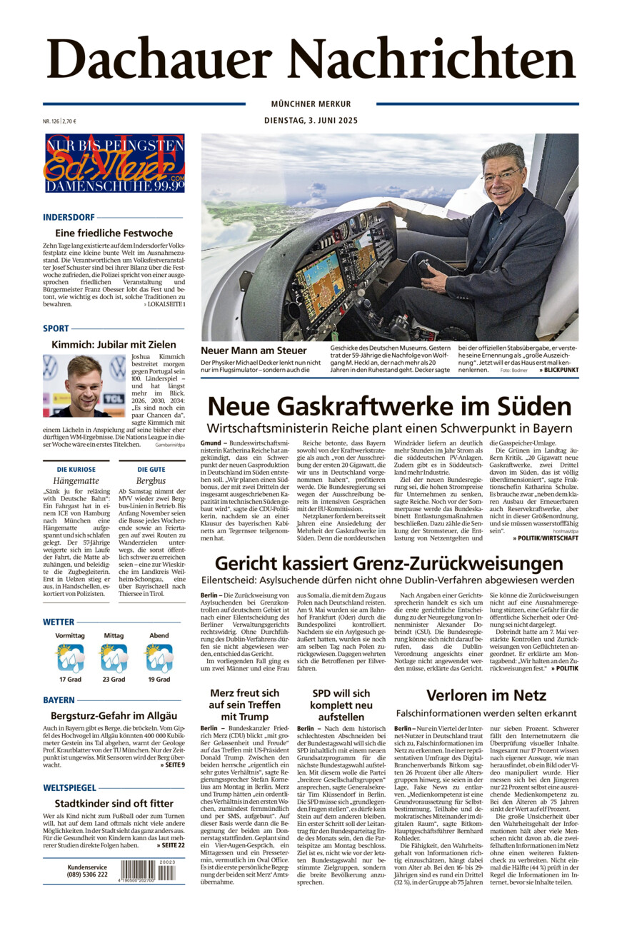Dachauer Nachrichten vom Dienstag, 03.06.2025