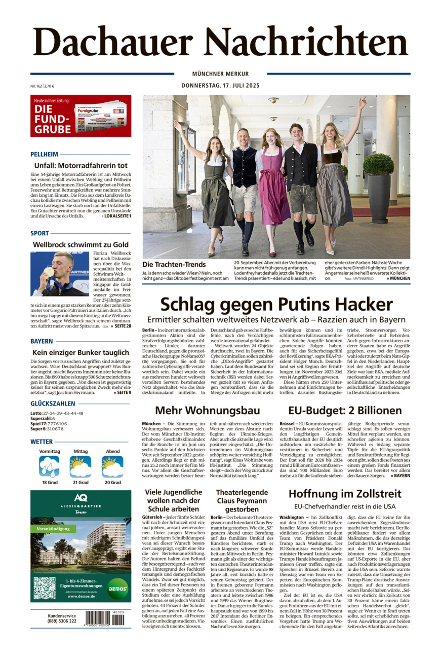 Dachauer Nachrichten vom Donnerstag, 17.07.2025