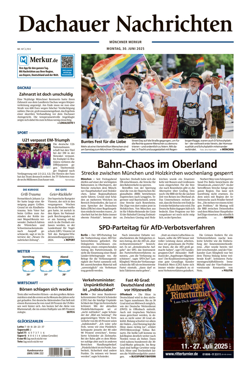 Dachauer Nachrichten vom Montag, 30.06.2025