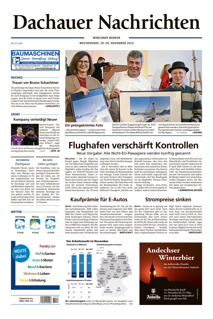 Dachauer Nachrichten vom Samstag, 29.11.2025