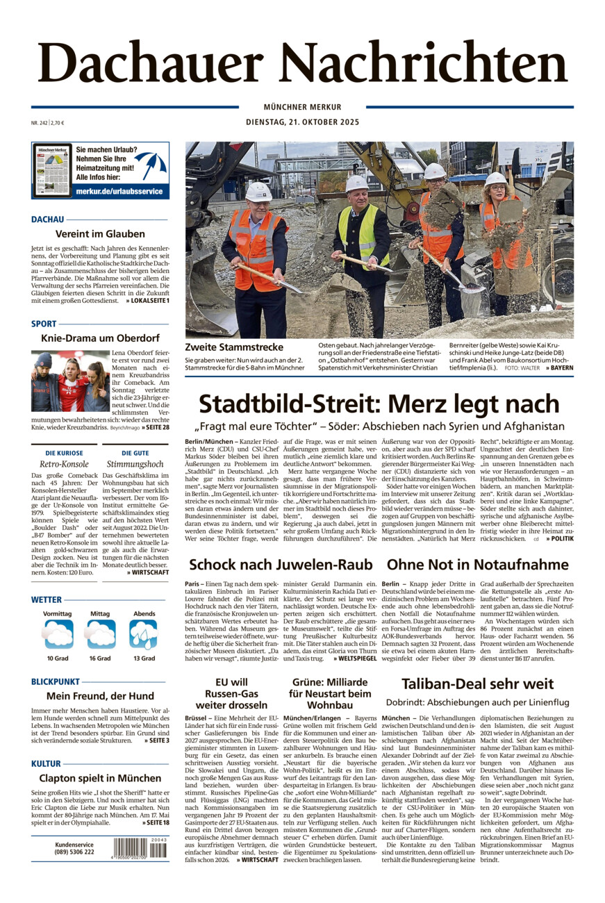 Dachauer Nachrichten vom Dienstag, 21.10.2025