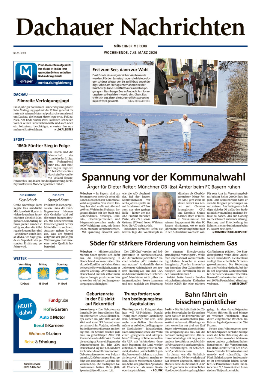 Dachauer Nachrichten vom Samstag, 07.03.2026