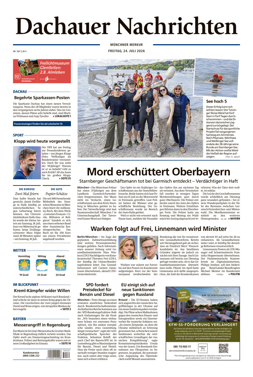 Dachauer Nachrichten vom Freitag, 24.07.2026