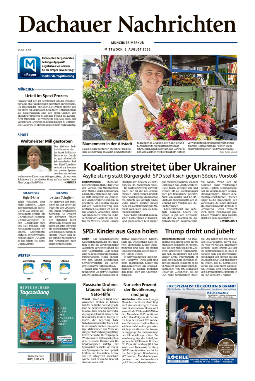 Dachauer Nachrichten vom Mittwoch, 06.08.2025