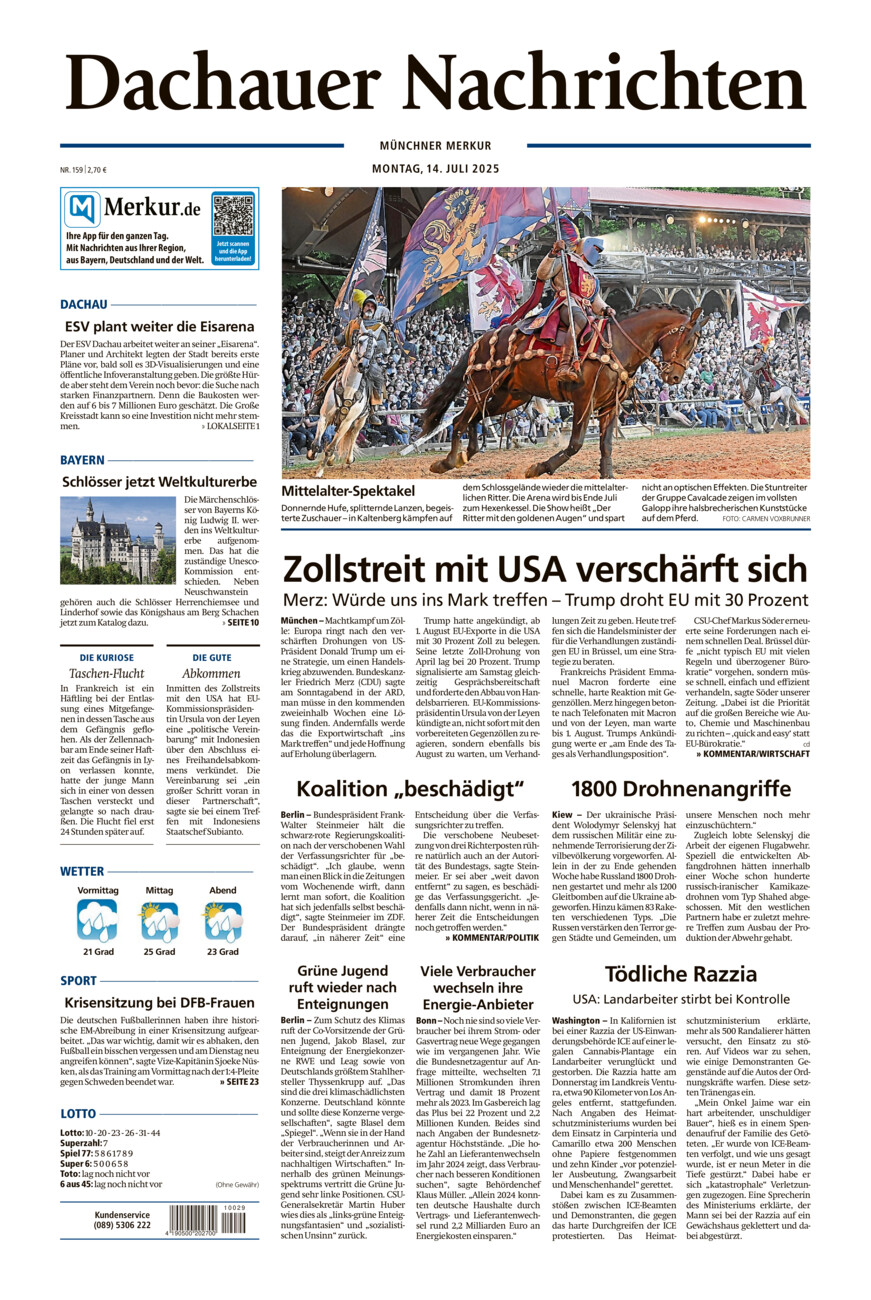 Dachauer Nachrichten vom Montag, 14.07.2025