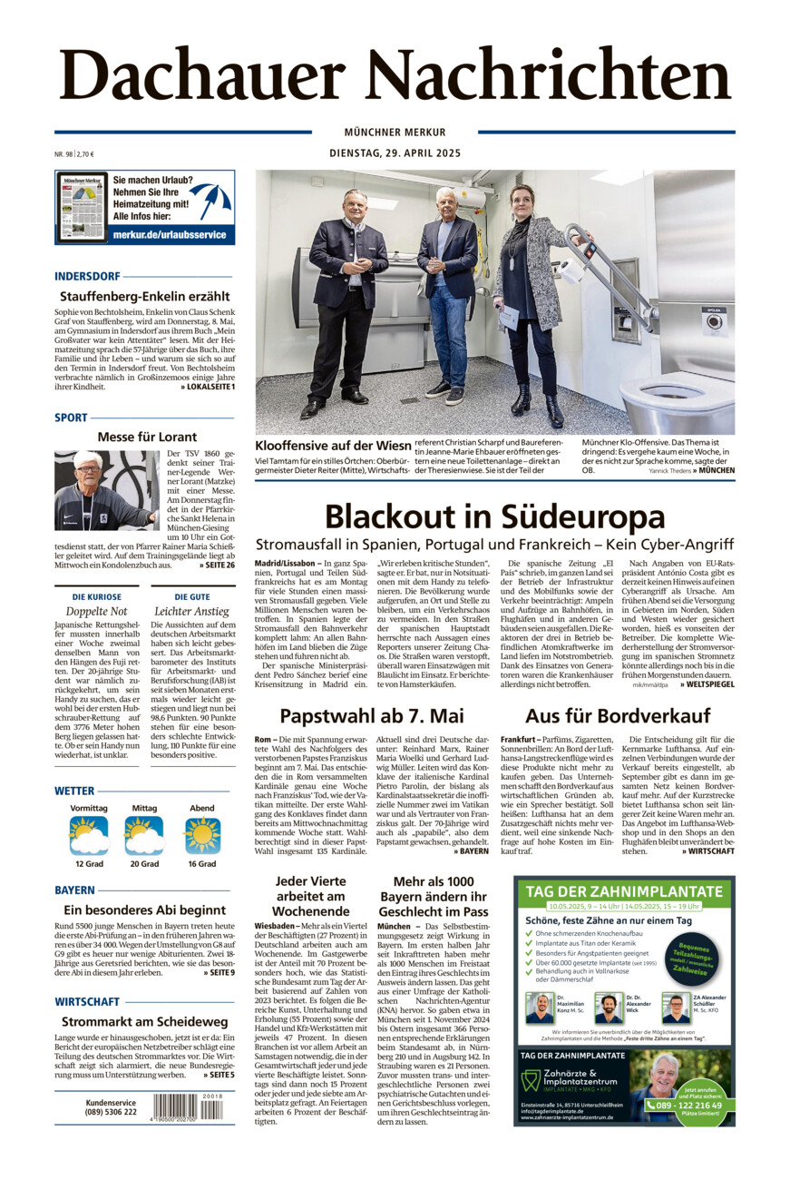 Dachauer Nachrichten vom Dienstag, 29.04.2025