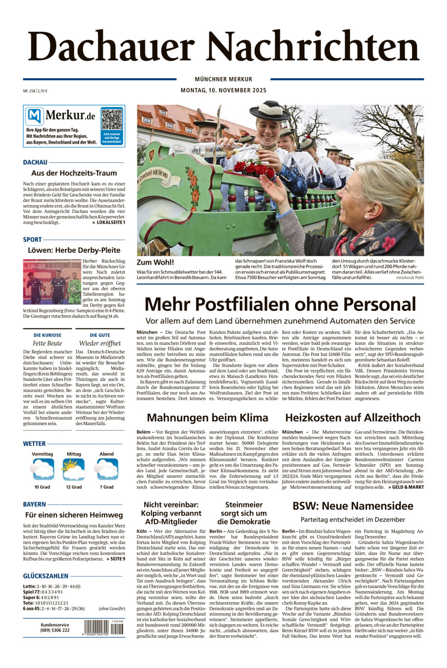Dachauer Nachrichten vom Montag, 10.11.2025