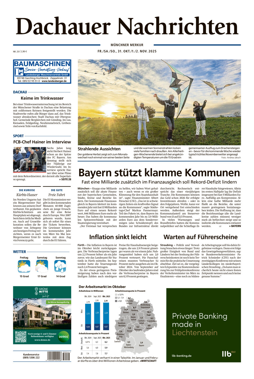 Dachauer Nachrichten vom Freitag, 31.10.2025