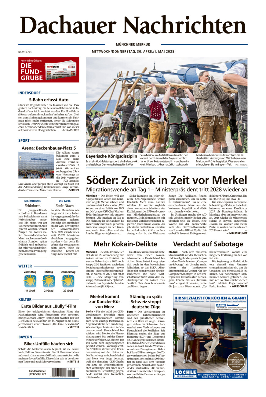 Dachauer Nachrichten vom Mittwoch, 30.04.2025