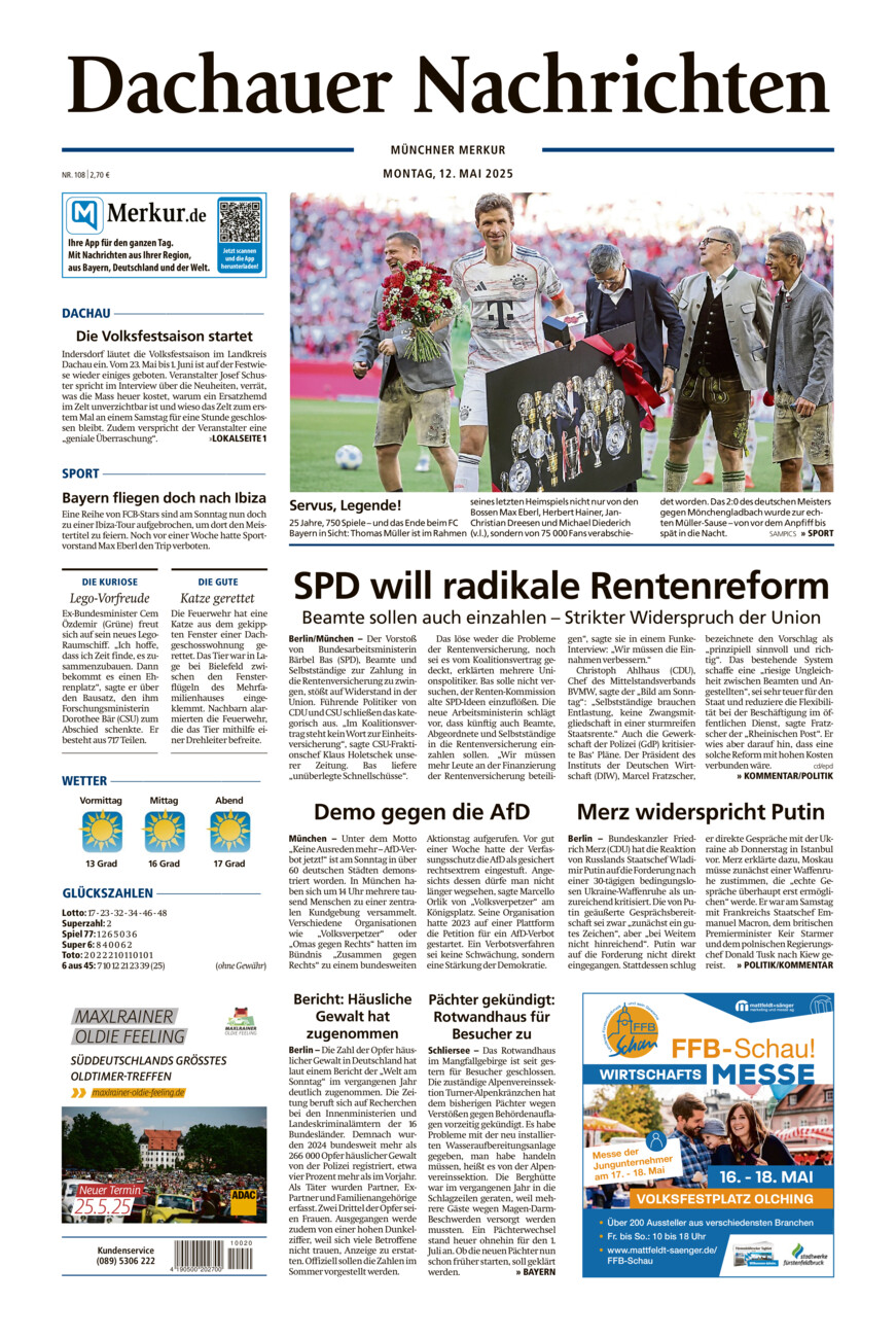 Dachauer Nachrichten vom Montag, 12.05.2025