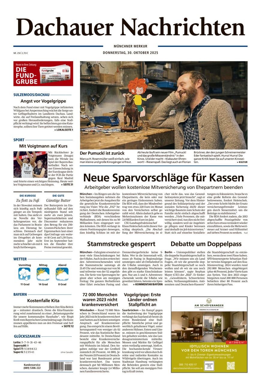Dachauer Nachrichten vom Donnerstag, 30.10.2025