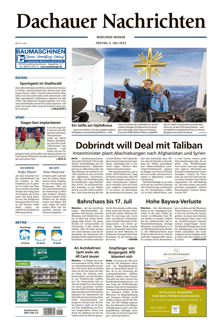 Dachauer Nachrichten vom Freitag, 04.07.2025