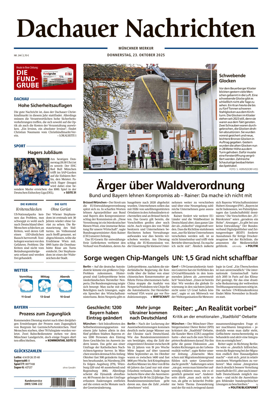 Dachauer Nachrichten vom Donnerstag, 23.10.2025