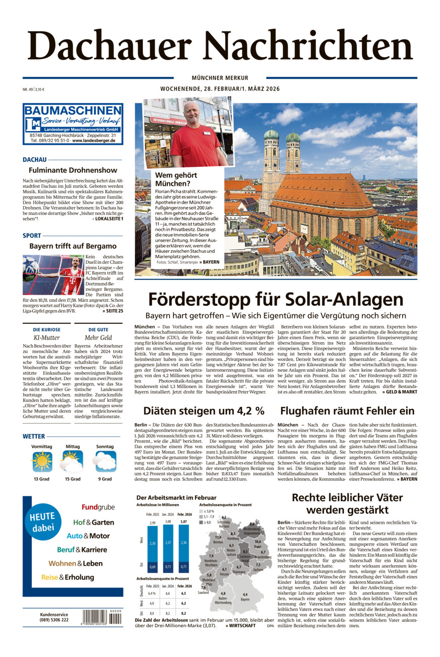 Dachauer Nachrichten vom Samstag, 28.02.2026