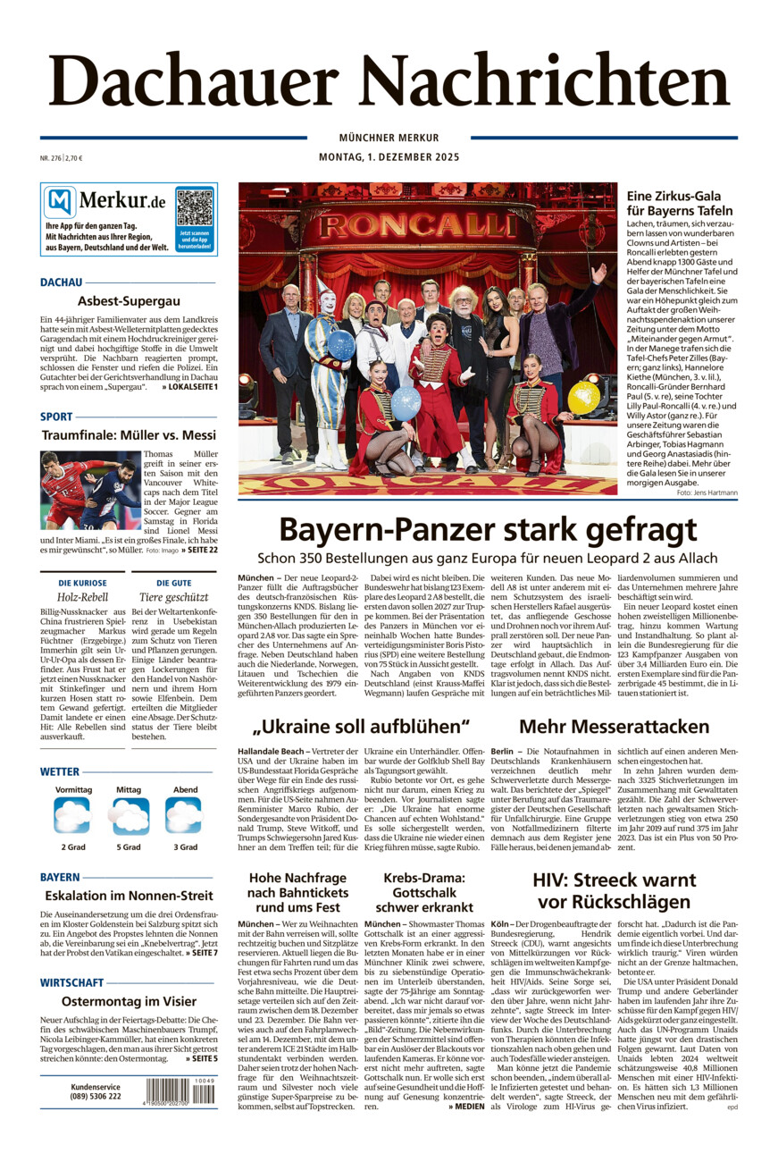 Dachauer Nachrichten vom Montag, 01.12.2025