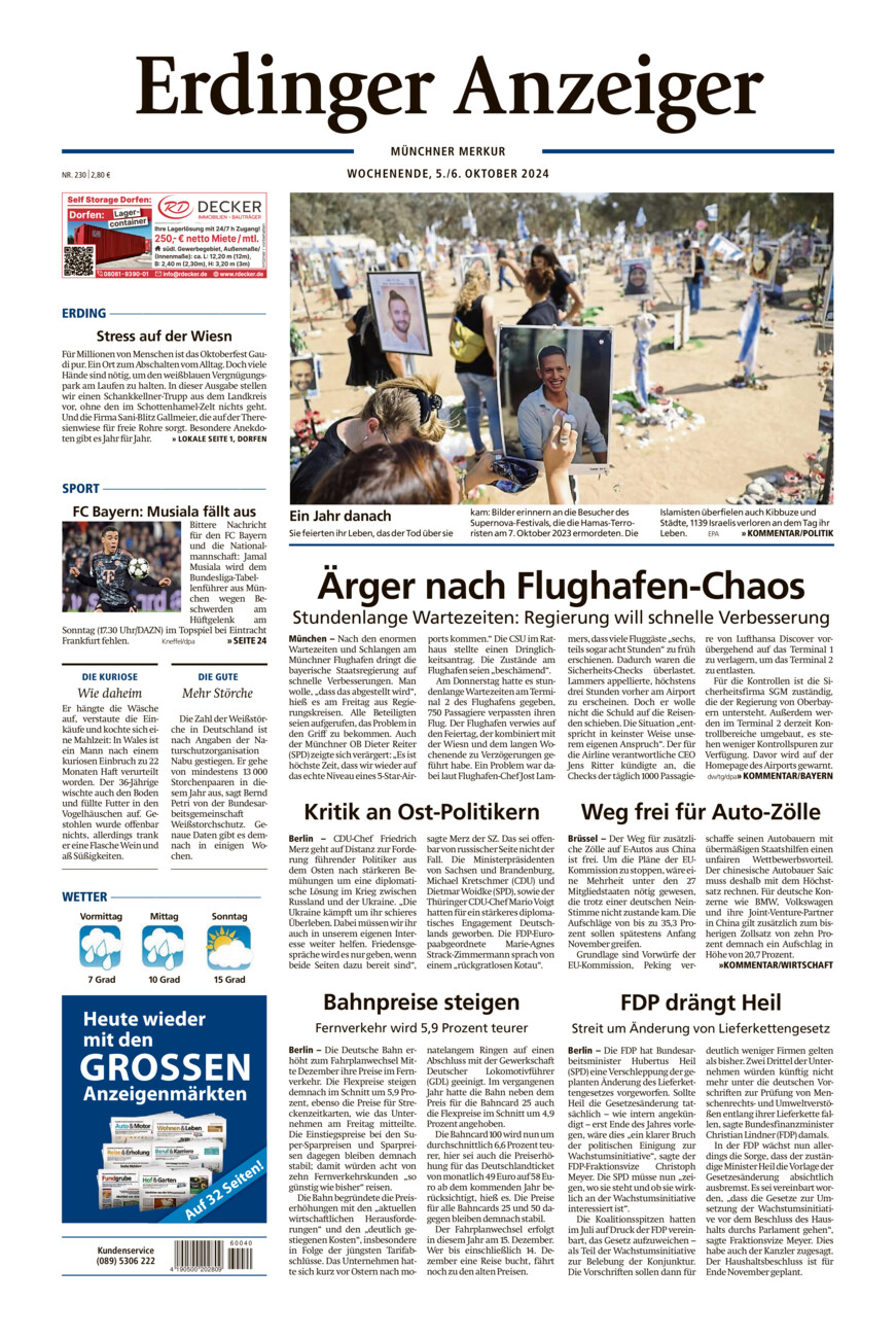 Erdinger Anzeiger vom Samstag, 05.10.2024