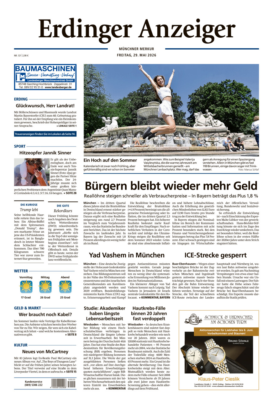 Erdinger Anzeiger vom Freitag, 29.05.2026
