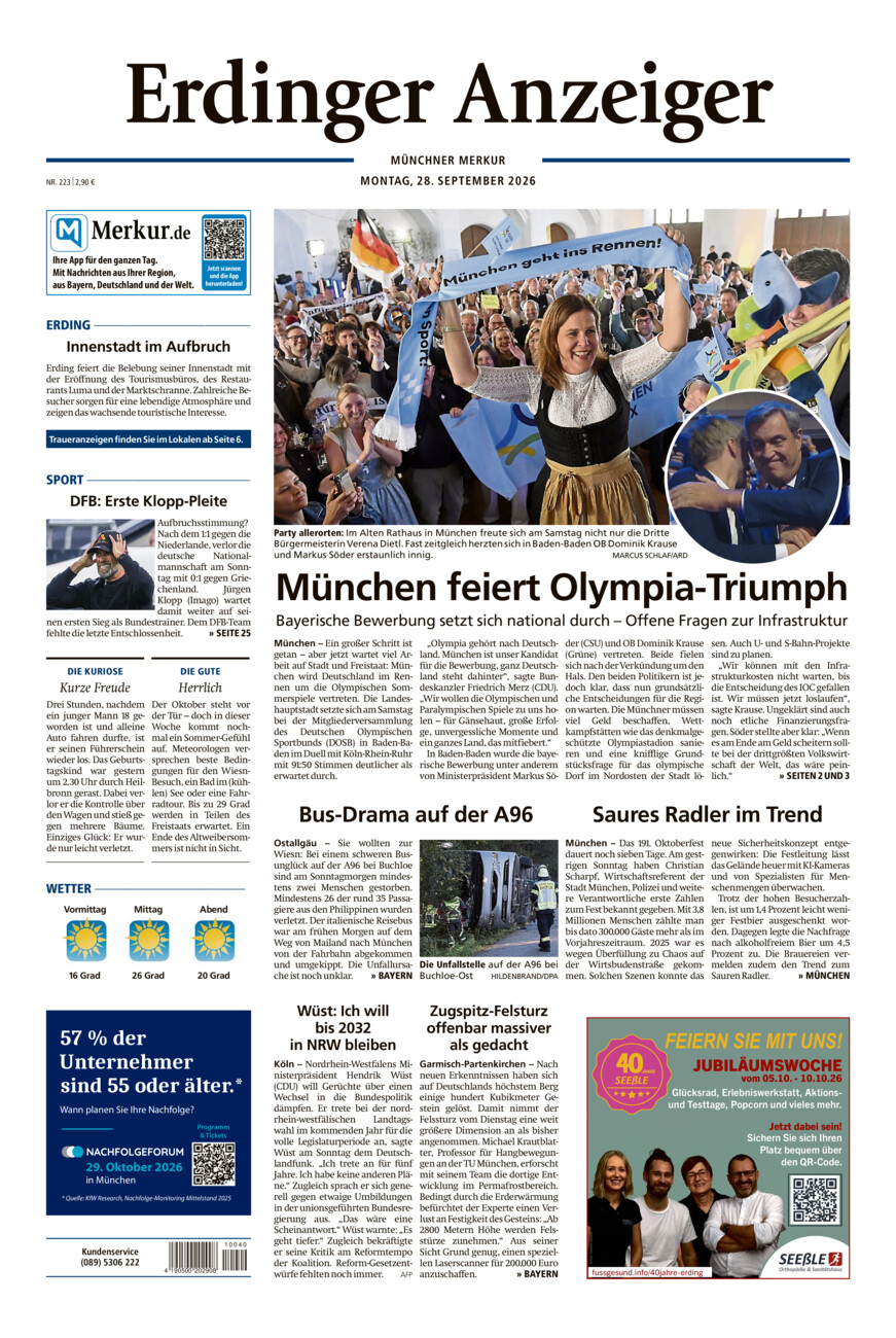 Erdinger Anzeiger vom Montag, 28.09.2026