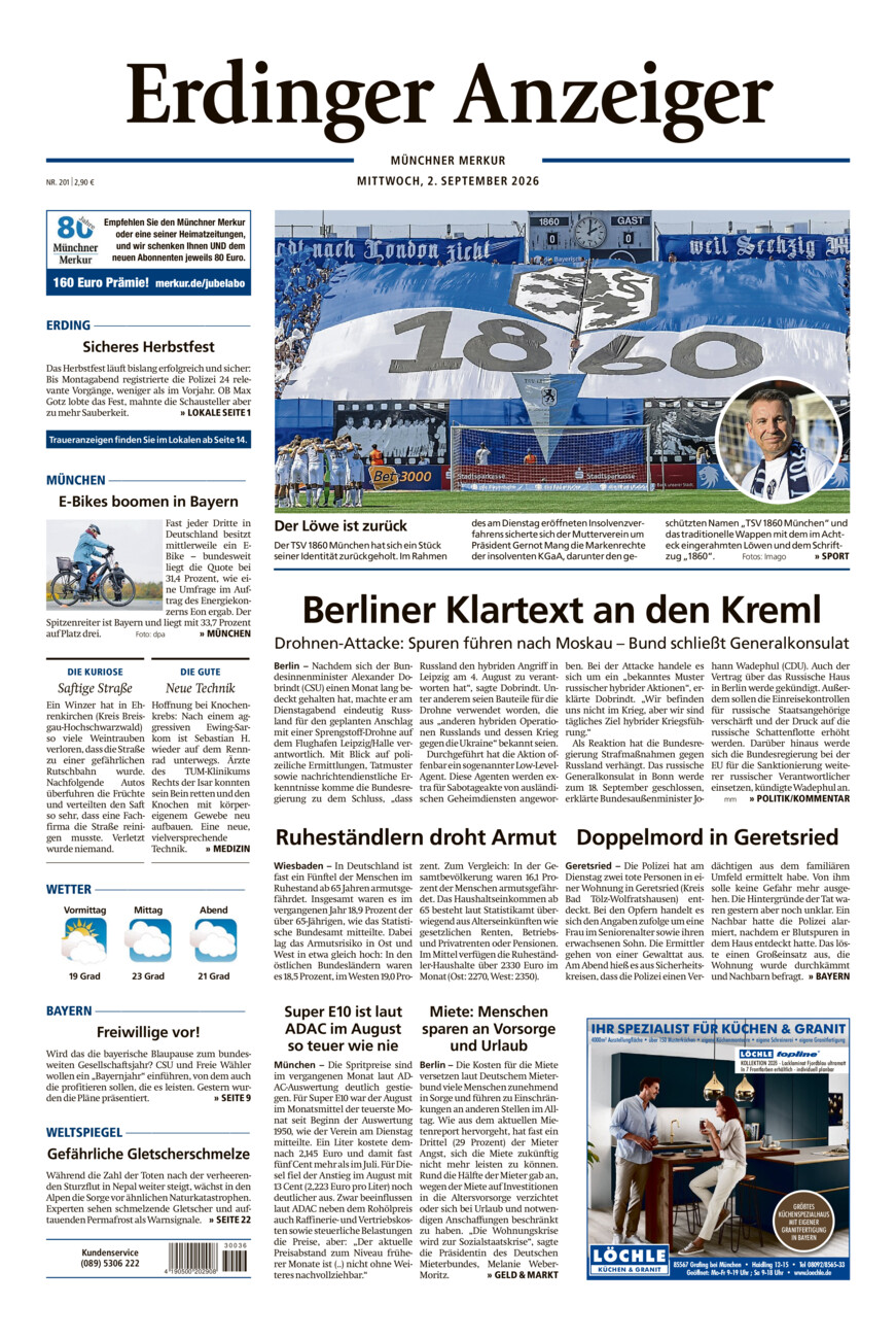 Erdinger Anzeiger vom Mittwoch, 02.09.2026