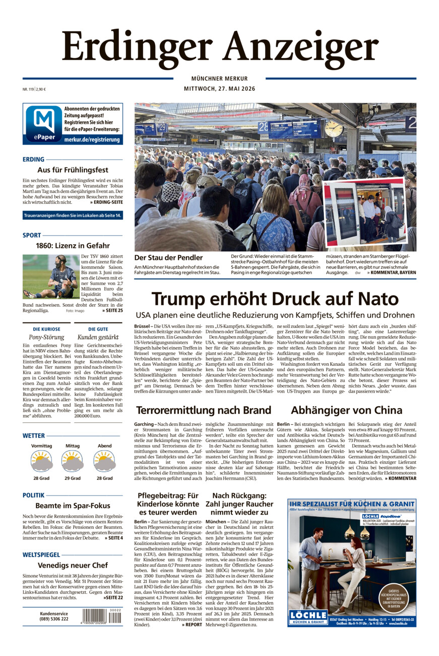 Erdinger Anzeiger vom Mittwoch, 27.05.2026
