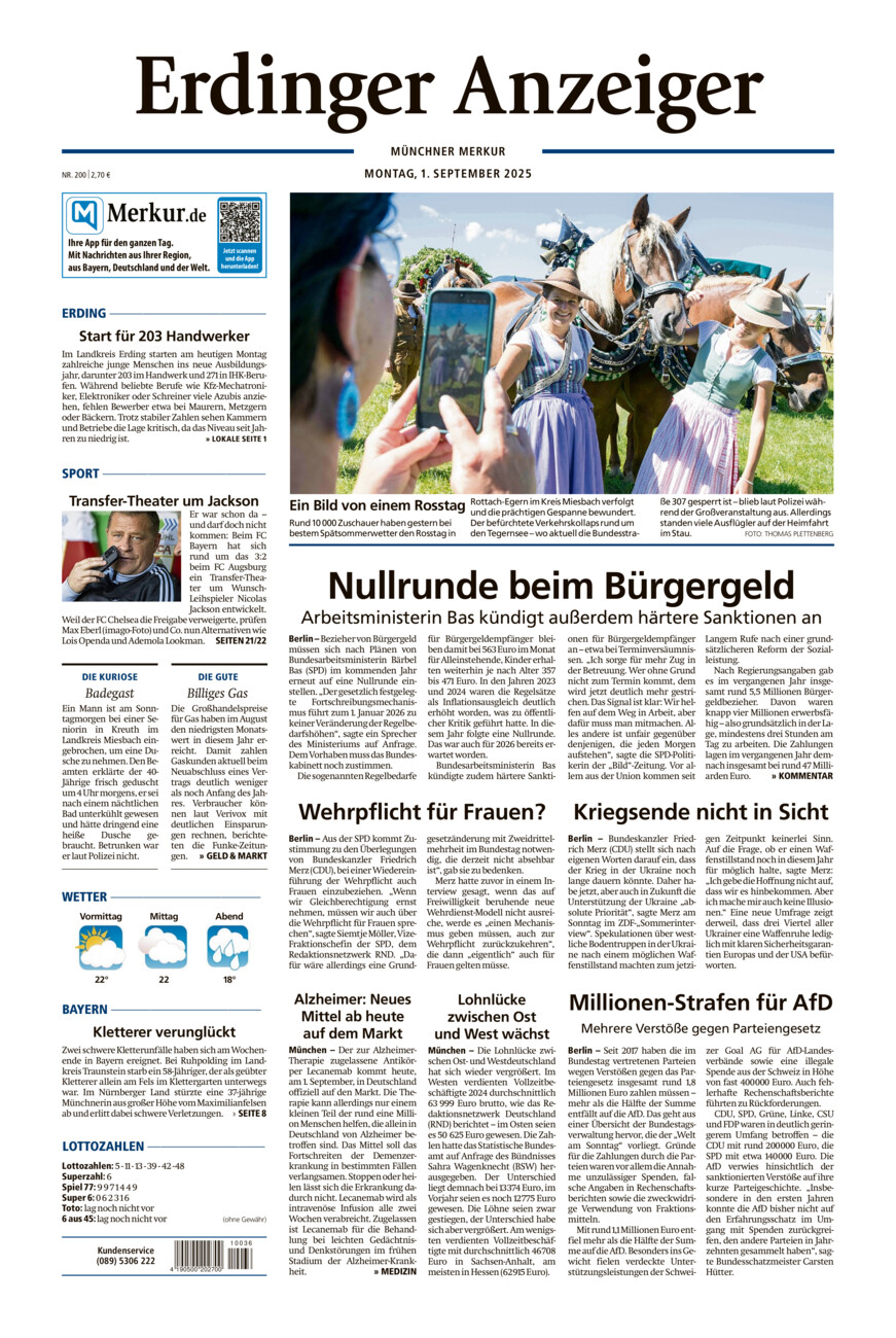 Erdinger Anzeiger vom Montag, 01.09.2025