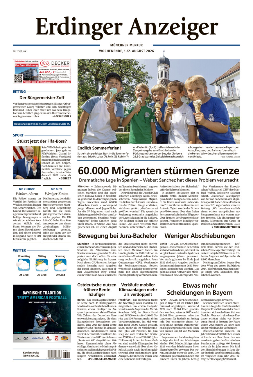 Erdinger Anzeiger vom Samstag, 01.08.2026