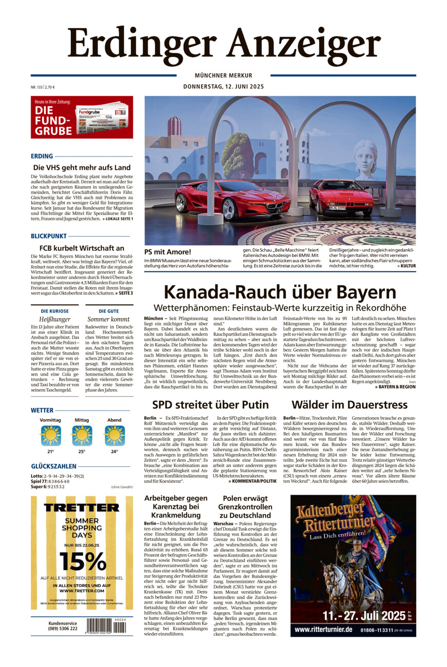 Erdinger Anzeiger vom Donnerstag, 12.06.2025