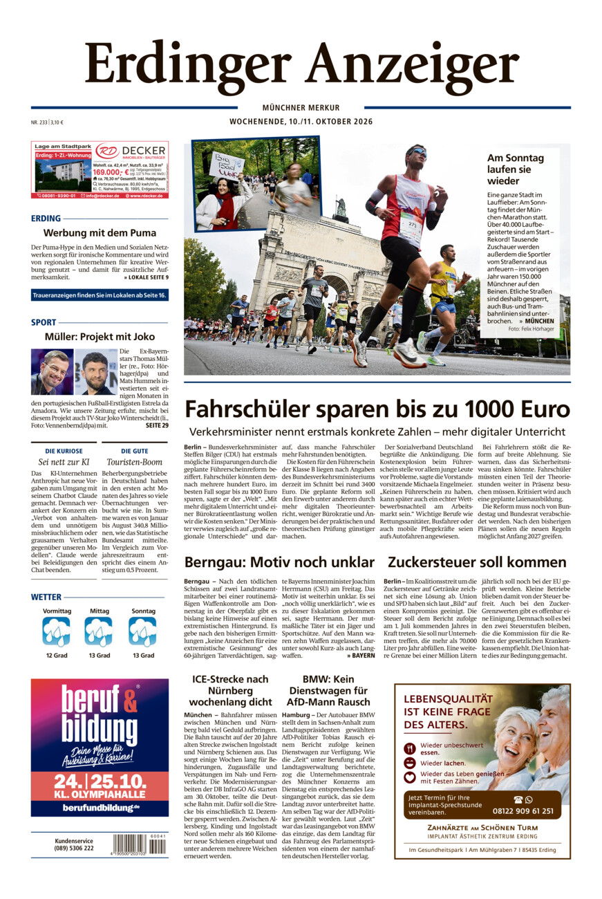 Erdinger Anzeiger vom Samstag, 10.10.2026