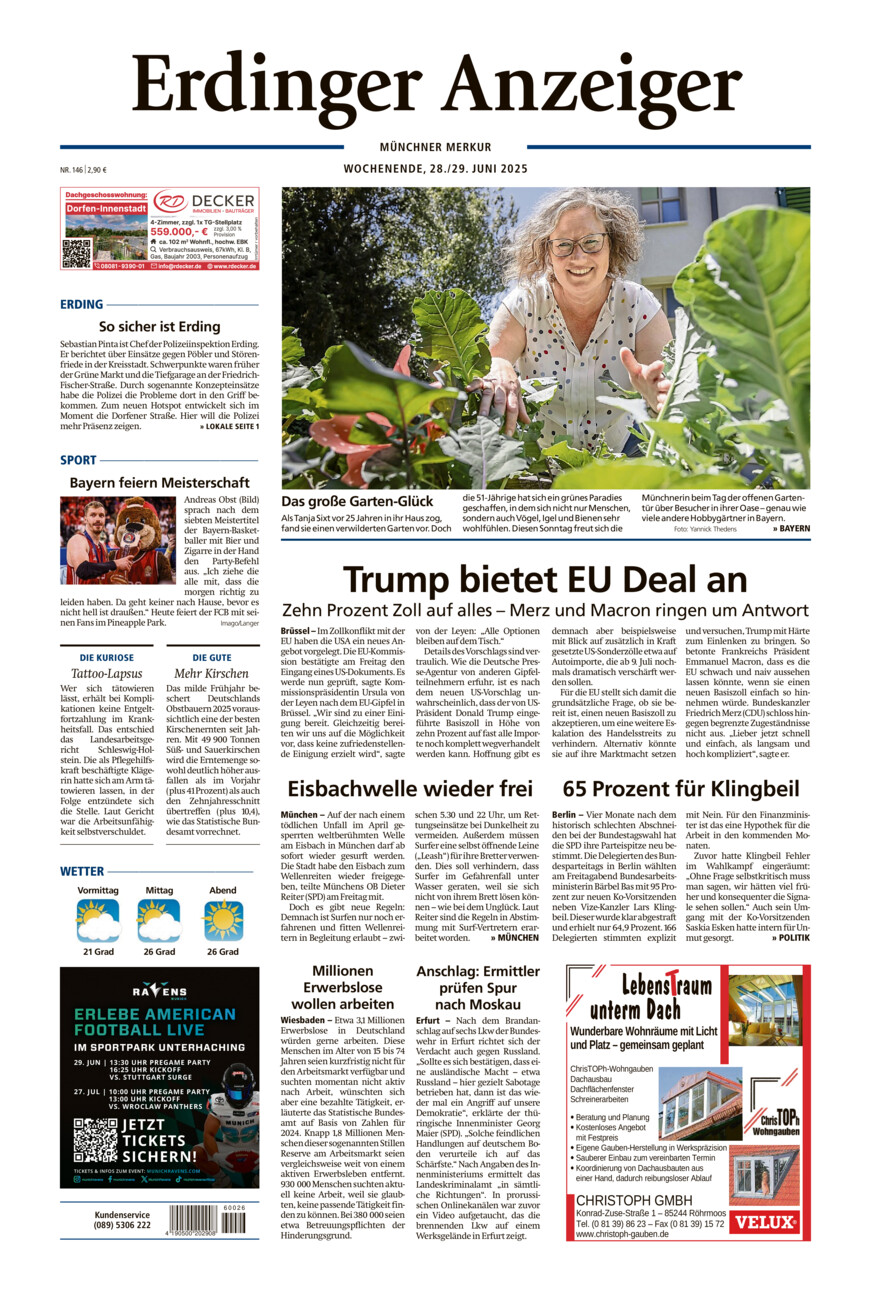 Erdinger Anzeiger vom Samstag, 28.06.2025